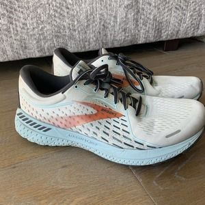 Brooks Adrenaline GTS 21 Women's Running Shoes Size 11.5 White Alloy Light Blue